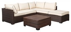 Ashley Furniture Signature Design – Loughran Outdoor Sectional Set – Loveseat Sectio ...