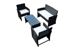 Outdoor Rattan Wicker Sofa Set Garden Patio Furniture Cushioned Sectional Conversation Sets-Easy ...