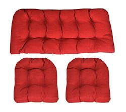 RSH Décor Indoor/Outdoor Wicker cushions Two U-Shape and Loveseat 3 Piece Set Solariuim Aynova C ...