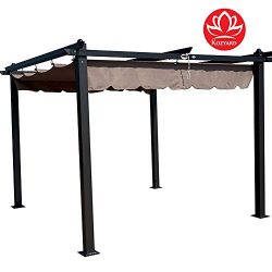 Kozyard Columbia 10′ x 10′ Feet Aluminum Outdoor Canopy Grape Trellis Pergola with S ...