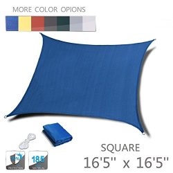 Love Story 16’5” x 16’5” Square Blue UV Block Sun Shade Sail Perfect for ...