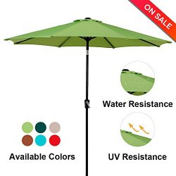 LCH 9Ft 8 Ribs Patio Umbrella Backyard Garden Aluminum Umbrella Sturdy Pole Strong Tilt Easy Cra ...