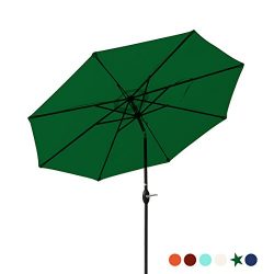 Patio Umbrella 9 Ft Aluminum Outdoor Table Market Umbrellas With Push Button Tilt and Crank, Saf ...