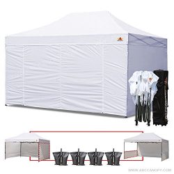 ABCCANOPY 10 X 15 Ez Pop up Canopy Tent Commercial Instant Gazebos with 6 Removable Sides and Ro ...