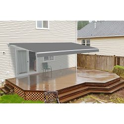 ALEKO AW12X10GY80 Retractable Patio Awning 12 x 10 Feet Gray