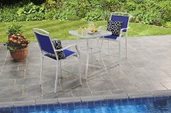 Mainstays Sand Dune 3-Piece Outdoor High Bistro Set, Seats 2 – Blue