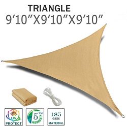 SUNNY GUARD 9’10” x 9’10” x 9’10” Sand Triangle Sun Shade Sa ...