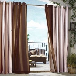 Outdoor decor Gazebo Stripe Indoor Outdoor Window Panels, 50 by 96, Khaki