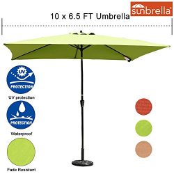 Sundale Outdoor 6.5 x 10 Ft Sunbrella Canopy Rectangular Umbrella Patio Garden Outdoor Aluminum  ...