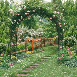 AOFOTO 8x8ft Wedding Backdrops Photography Background Romance Garden Path Beautiful Flowers Perg ...