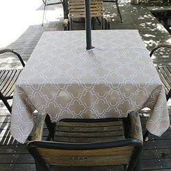 ColorBird Elegant Moroccan Outdoor Tablecloth Waterproof Spillproof Polyester Fabric Table Cover ...