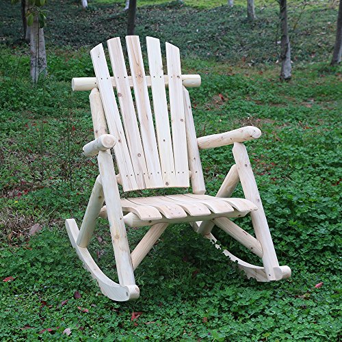 KdGarden Cedar/Fir Log Adirondack Rocking Chair ...