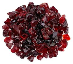 American Fireglass Red Recycled Fire Pit Glass – Medium (18-28Mm), 10 lb. Bag