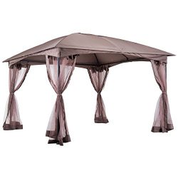 Outsunny 11.5′ x 11.5′ Outdoor Soft Top Steel Garden Gazebo with Removable Mesh Side ...