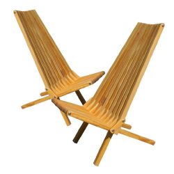 GloDea X45P1VAS2 Lounge Chair, Varnish, Set of 2