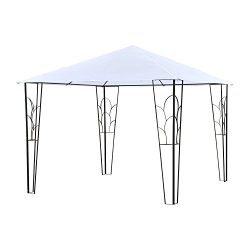 Outsunny 10′ x 10′ Outdoor Decorative Garden Gazebo Patio Canopy Steel Frame – ...