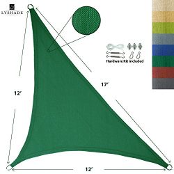 LyShade 12′ x 12′ x 17′ Right Triangle Sun Shade Sail Canopy with Stainless St ...