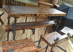 Industrial Bar Set, Bar top and stools