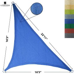 LyShade 12′ x 12′ x 17′ Right Triangle Sun Shade Sail Canopy (Blue) – UV ...