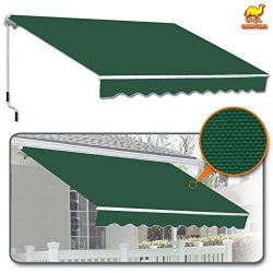 Strong Camel 8′ x 6.6′ Manual Yard Retractable Patio Deck Awning Cover, Canopy Sunsh ...