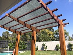 Ecover 90% Shade Cloth Grey Sunblock Fabric with Rope UV Resistant for Patio/Pergola/Canopy,12x12ft