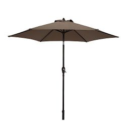 Paulla 9 Ft Patio Umbrella Outdoor Table Umbrella with Crank, 6 Ribs (Taupe)