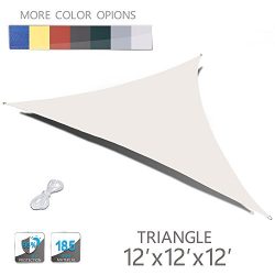 Love Story 12′ x 12′ x 12′ Triangle Cream UV Block Sun Shade Sail Perfect for  ...