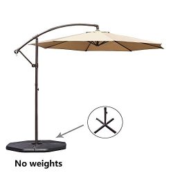 Le Papillon 10-ft Offset Hanging Patio Umbrella Aluminum Outdoor Cantilever Umbrella Crank Lift, ...