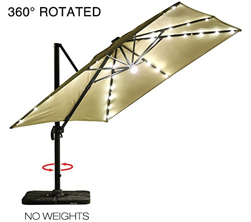 Offset Umbrella With Solar Led Lights Hampton Bay 11 Ft Led Offset Patio Umbrella In Sunbrella Hampton Bay 11 Ft Aluminum Cantilever Solar Led Offset Outdoor Umbrella Lights Patio Umbrella With