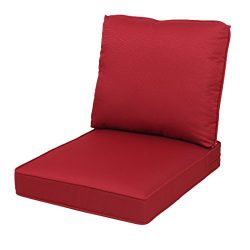 Quality Outdoor Living All Weather Deep Seating Patio Chair Seat and Back Cushion Set, 22-Inch b ...