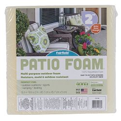 Fairfield Patio Foam Cushion for Outdoor Furniture, 18″ x 18″ x 2″, White