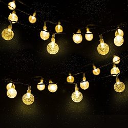 Solar Globe String Lights with 30 Bulbs,Backyard Patio Lights,Hanging Indoor/Outdoor String Ligh ...