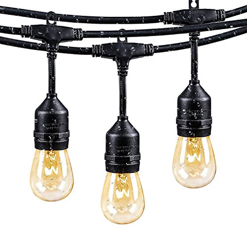 Brightown 48Ft Weatherproof Outdoor Patio String Lights With 24 E26 ...