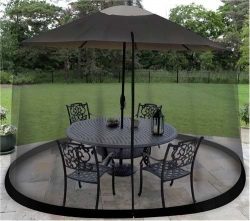 9 foot Outdoor Umbrella Table Screen Black Mosquito Bug Insect Pest Net Patio Cover