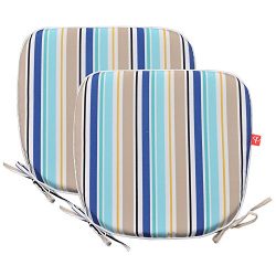 PacifiCasual Indoor/Outdoor Chair Pads Seat Garden Home Patio Chair Cushions (Blue 3)