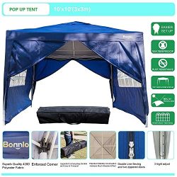 Z ZTDM 10′ x 10′ Outdoor Pop-Up Canopy Tent w/4 Removable Siedwalls Blue,Folding Por ...