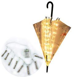 Areskey Patio Umbrella String Lights,8-Ribs 104 LED,Warm White Starry Lights for Bistro Pergola, ...