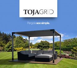 Toja Grid Pergola Kit – Easy Assembly Pergola with Shade Sail (10×10, Matt Black)