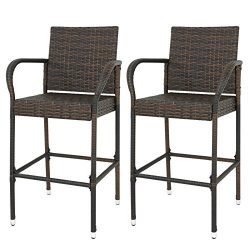 Nova Microdermabrasion Rattan Wicker Bar Stool Outdoor Backyard Chair Patio Furniture Chair With ...