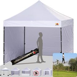 ABCCANOPY White 10 X 10 Ez Pop up Canopy Tent Commercial Instant Gazebos with 6 Removable Sides  ...