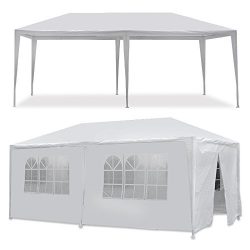 Smartxchoices 10′ x 20′ Outdoor White Waterproof Gazebo Canopy Tent with 6 Removable ...