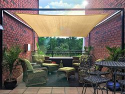 diig Patio Sun Shade Sail Canopy, 12′ x 16′ Rectangle Shade Cloth Outdoor Cover R ...