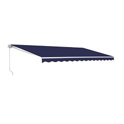 ALEKO AWM20X10BLUE Retractable Motorized Patio Awning 20 x 10 Feet Blue