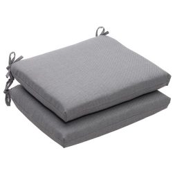 Pillow Perfect Indoor/Outdoor Textured Solid Square Seat Cushion, 18.5 in. L X 16 in. W X 3 in.  ...