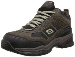 Skechers Men’s Work Relaxed Fit Soft Stride Canopy Comp Toe Shoe, Brown/Black – 7.5  ...