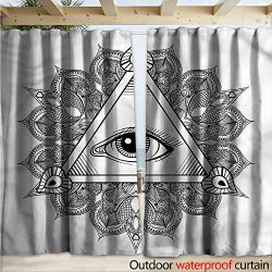 warmfamily Eye Drape for Pergola Vintage Tattoo Boho Occult W120 x L108