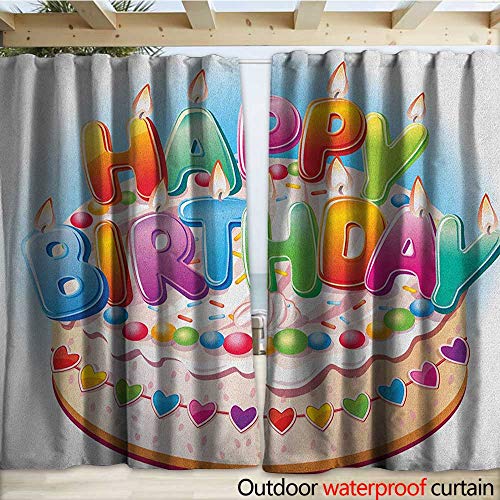 Kids Birthday Drape for Pergola Cartoon Style Happy Birthday Party ...