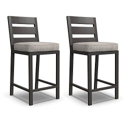 Ashley Furniture Signature Design – Perrymount Outdoor Bar Stool – Set of 2 –  ...