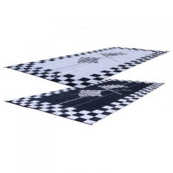 RV Patio Mat: 8×20 Racing Flags Finish Line Checkered Flags Awning Mat