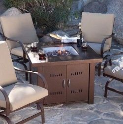 Patio Fire Pit- Premium Outdoor Fire Pit Table Patio Deck Backyard Heater Fireplace Propane LP F ...